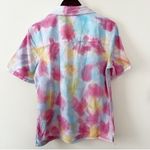 BP  Pink/Blue Tie Dye Short Sleeve Button Down Collared Top Size Small NEW Photo 3