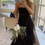 Revolve Corset Tulle Gown in Black Photo 2