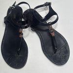 Coach Piccadilly Jelly A6307 Black Buckle T-Strap Thong Sandals S-258 Sz 8 Photo 0