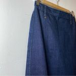 St. John SPORT Double Front Slit Mini Denim Skirt Dark Wash Navy/Black Sz Small Photo 2