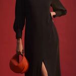 Anthropologie Maeve Women’s Black Long Sleeve Mock Neck Midi Dress Small Photo 1