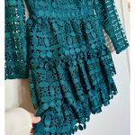Slate + Willow Women's Teal Full Lace Long Sleeves Full Skirt Mini Dress Size 2 Photo 10