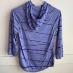 Nike  Purple Striped Hooded Half Sleeve Tee Photo 3
