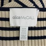 Alice McCALL Frenchie Striped Mini Dress Nude Ink Blue Gold Women’s Size 4 | XS Photo 9