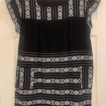 Aztec Print Tunic Black & White Embroidered Midi Dress. 2797 Size XL Photo 0