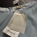 Chic Light Blue Midi Dress with Pearl Detail Size 12 Photo 7