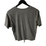 City Streets  Twist Tee Shirt Crop Top American Flag Heart Womens Gray Small S Photo 3