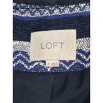 Ann Taylor LOFT Jacket Blazer Fringe Trim Aztec Blue White Black Size Womens 4 Photo 5