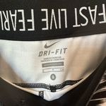 Nike  Dri-Fit Black & White Printed Spandex Crop Athletic Leggings Photo 3