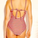 Kona Sol Red & White Striped One-Piece Swimsuit | Tie Back | Size Small Photo 1