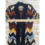 Missoni for Target Womens Cardigan Sweater XS Brown Chevron Open Front Pocket Photo 4