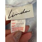 Vintage Linda Light Blue Floral Jacquard Button Front Long Sleeve Nightgown L Size L Photo 3