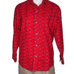 Cabela's Red Flannel Shirt Flying Geese Ducks Womens Size Medium VINTAGE Photo 0