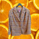 Jessica London Plaid Blazer Pants Suit Set Women 12 Wool Blend Brown Purple Photo 6