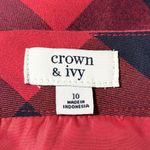 Crown & Ivy NEW  Buffalo Check Mini Skirt Size 10 Red and Navy Photo 3