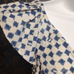 Madewell White and Blue Ruffled Crop Blouse Photo 1