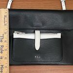 Ralph Lauren LAUREN Davenport Leather Black & White Flat Envelope Crossbody Bag Photo 6