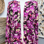 Charter Club  Pink and Purple Floral Cardigan size L Photo 0