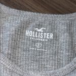 Hollister  Ribbed Light Gray Racerback Crop Tank Top Photo 1