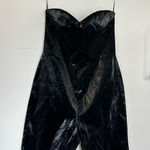 Atoir Black Faux Leather Raining Diamonds Jumpsuit Romper Size 6 Photo 0