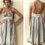 J.Crew Sylvan Halter Dress Backless Striped Ruffles Linen/Cotton Size 14 Photo 4