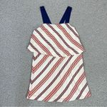 ZARA  Nautical Striped Tiered Halter Mini Dress White Red Blue Small Photo 13