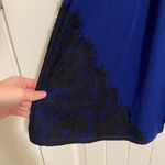 YA Los Angeles NEW  women’s electric blue black lace cap sleeve flare skirt dress Photo 2