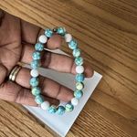 Women Men Green White Natural Bead Stretchy Bracelet Casual Unique Handmade Photo 3