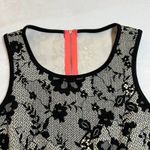 Women's Sleeveless Scoop Neck Floral Print Fit & Flare Scuba Mini Dress Size Med Tan Photo 3