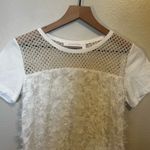 See By Chloe  Short-Sleeve Textured Fringe Floral Jersey Shift Dress Cloud Dancer Photo 1