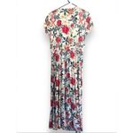 Roxy  Women's White Floral Short Sleeve V-Neck Long Maxi Wrap Dress 12‎ Beachy Photo 2