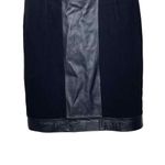 Antonio Melani Women Size 8 Black Leather Panel Lined Sheath Dress Cap Sleeve Photo 3