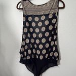 Free People NEW  Soul of the Sun Sleeves Cottagecore Boho Bodysuit Black Combo XL Photo 6