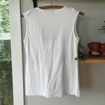 Vera Wang Simply Vera  White Ruffle Scoop Neck Tank Size Medium Petitie Photo 3