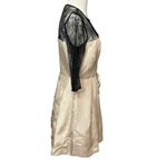 Taylor Dress Women 6 Black Champagne Lace Pleated A Line Formal Cocktail Holiday Photo 3