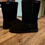 BEARPAW  Emma Tall Classic Black Boots Suede Fur Lined Size 8 Photo 12