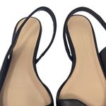 Club Monaco Club‎ Monaco Sz 37 1/2 Women's Black Leather Slingback Pointed Toe Flat Shoes Photo 6