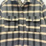 Joie  Plaid Brushed Flannel Jacket Shacket Black & Tan Plaid Check Size Large Photo 4