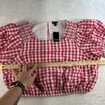 Torrid Plus 1X Smocked Crop Top Pink Seersucker Gingham Picnic Prairie Cottage Photo 10