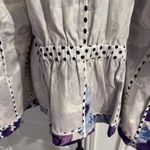 Joan Rivers Purple Multicolor Floral Print Two-Button Blazer Photo 6