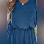 Cupshe Blue Round Neck Sleeveless Jersey Maxi Dress Photo 4
