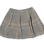 Three Pink Hearts Skort Women's XL Brown Plaid Pleated Mini Skirt With Shorts Photo 0