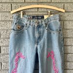 Cruel Girl Y2K  Low Rise Pink Embroidered Jeans Size 7 / 26 Photo 2