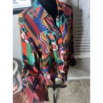 Farm Rio Tropical Shapes Multicolor Long Sleeve Blouse Large Anthropologie $229 Photo 9