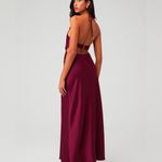 Anthropologie NEW Significant Other Alix Halter Cut Out Satin Brown Maxi Dress 6 Photo 1