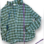 Wilfred Aritzia  Free Plaid Button Down Shirt Blue and Green Size Small Photo 4