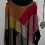 Joseph A  Colorblock Turtleneck Shawl Sweater Photo 0