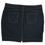 Lane Bryant Women's Tighter Tummy Button Solid Denim Mini Skirt Dark Blue Sz 26 Photo 2