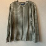 Apt. 9  Green and Ivory Striped Blouse Petites Multi Directional Stripes Top Photo 1