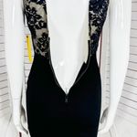 Alice + Olivia  Odette Lace Top Halter Mini Sheath Dress Black Size 2 Coquette Photo 6